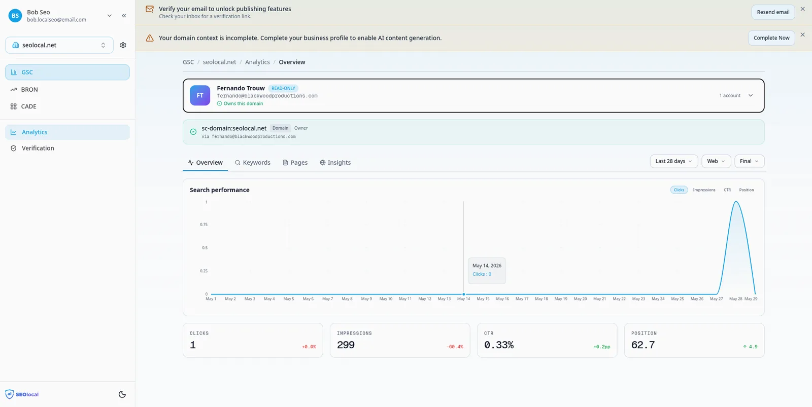 Search analytics, themed to your agency's brand